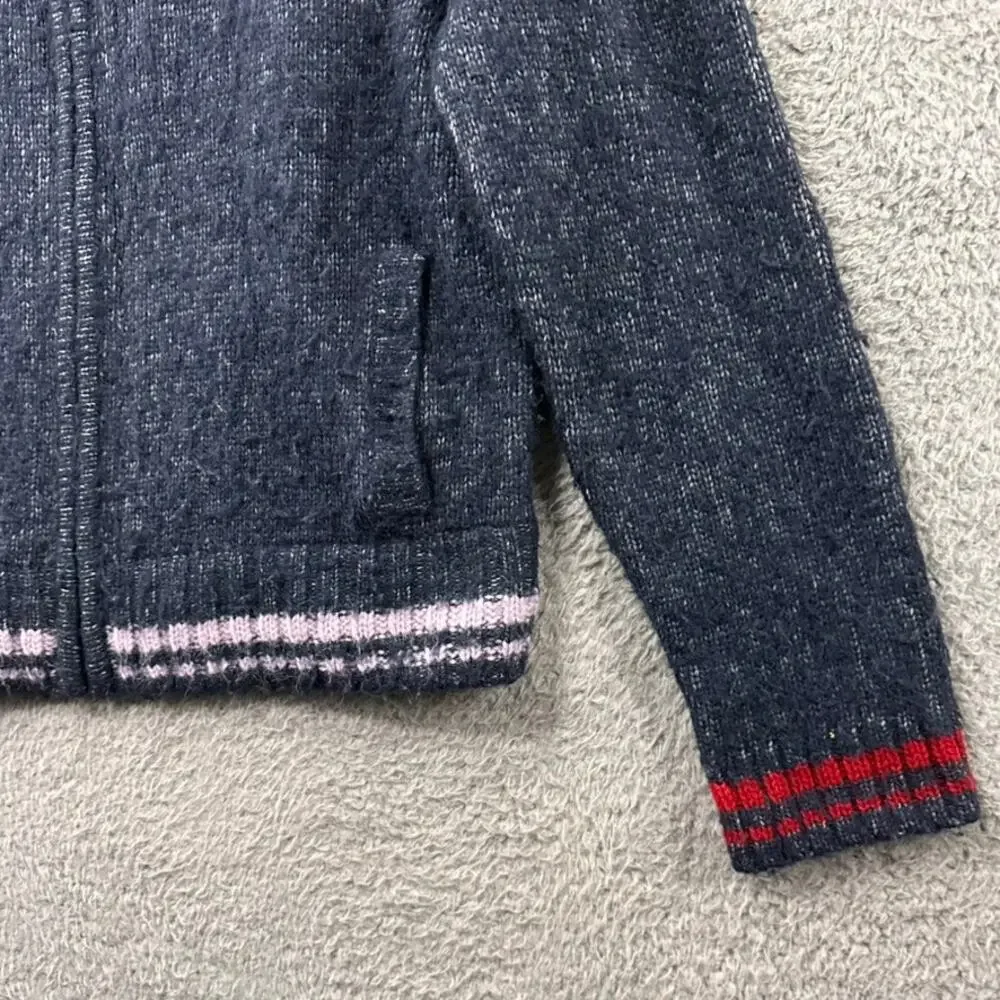Urban Outfitters Ecoté Small Full Zip Bomber Sweater Large Heart‎ Design on Back